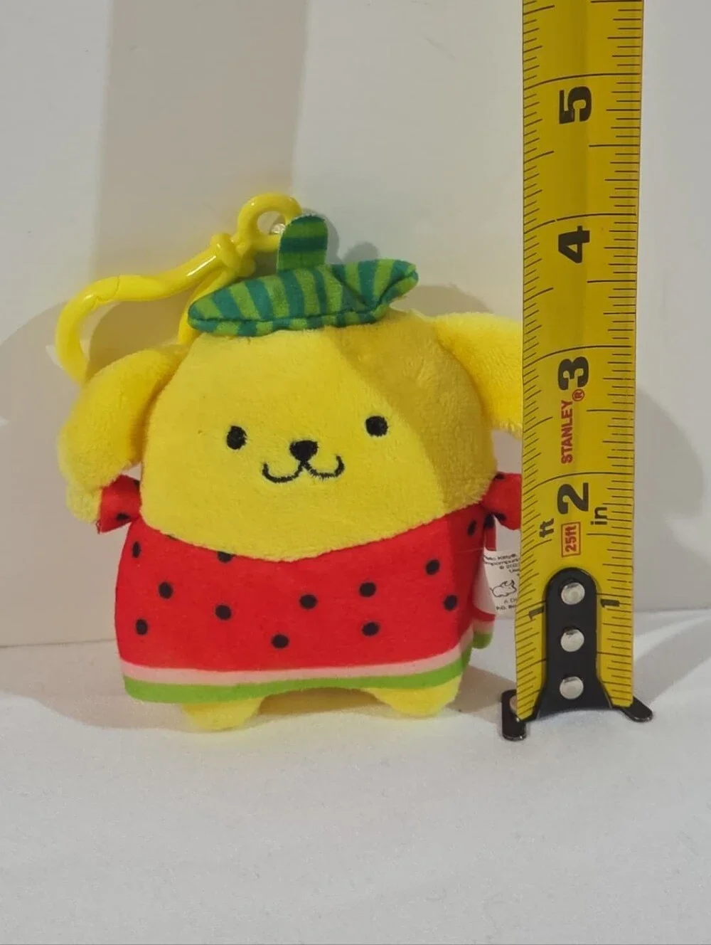 Pompompurin watermelon outfit plushie keychain